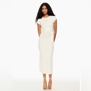Aritzia Wilfred Fortune Midi Dress Light Birch XS